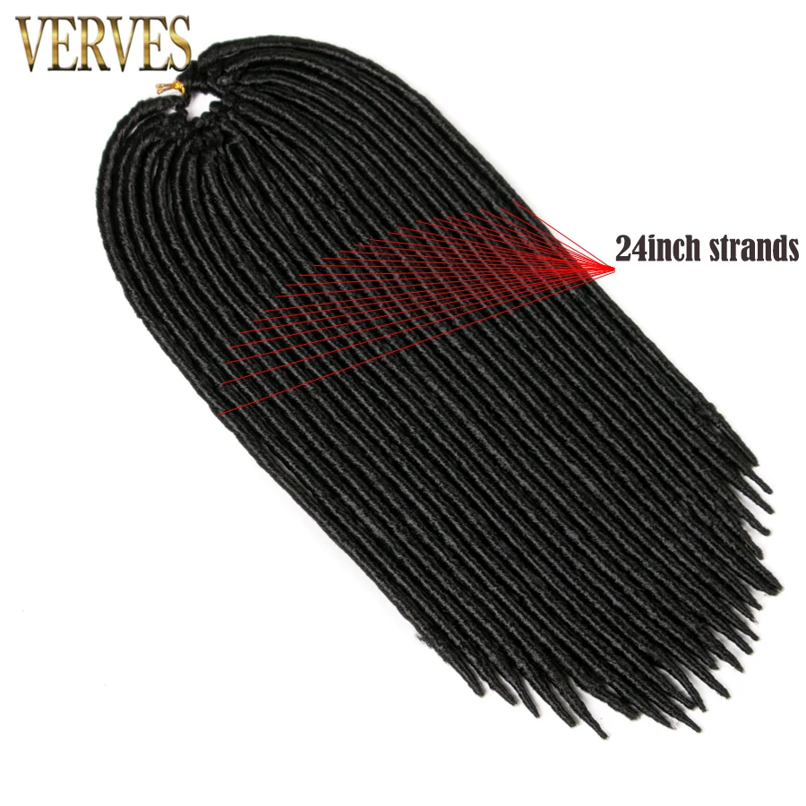 VERVES Faux locs 18 дюймов накладные волосы на крючке, на возраст от 1 года до 8 лет пакет, заплетённые волосы черного цвета, ошибка, коричневый, 24 шт./упаковка, синтетические волосы, шиньоны, плетёные