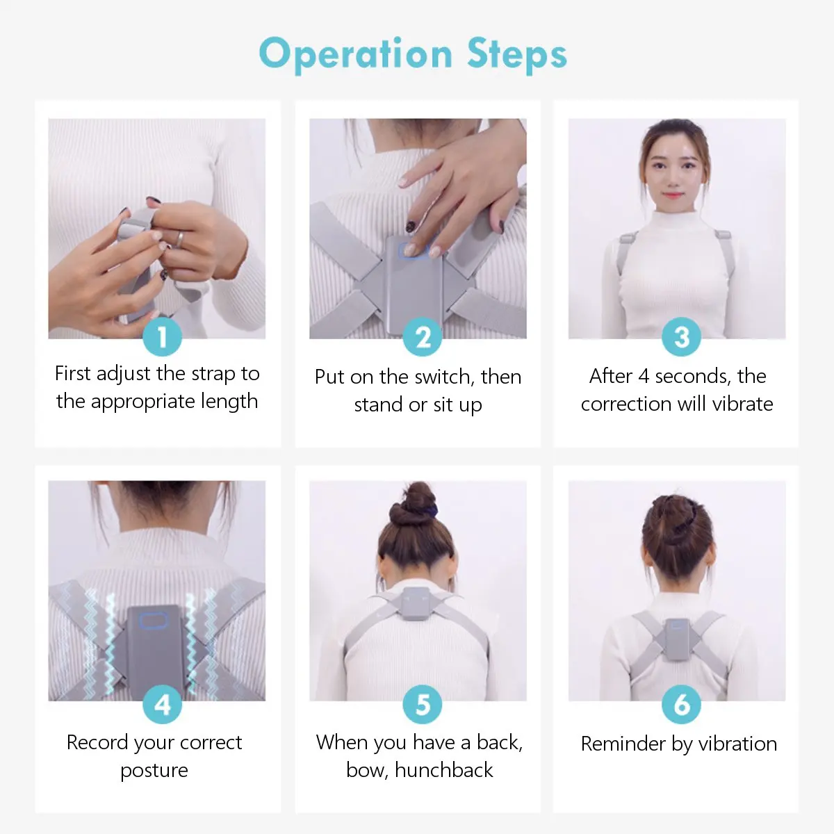 Adjustable Electric Back Posture Corrector Adult Back Brace Support Belt Shoulder Training Belt Lumbar Correction Health Care