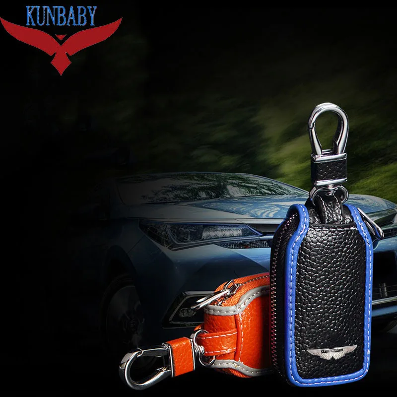 KUNBABY, топ, натуральная коровья кожа, сумка для ключей от автомобиля, чехол для ключей, держатель, новая мода, автомобильный стиль, автомобильные аксессуары для Aston Martin