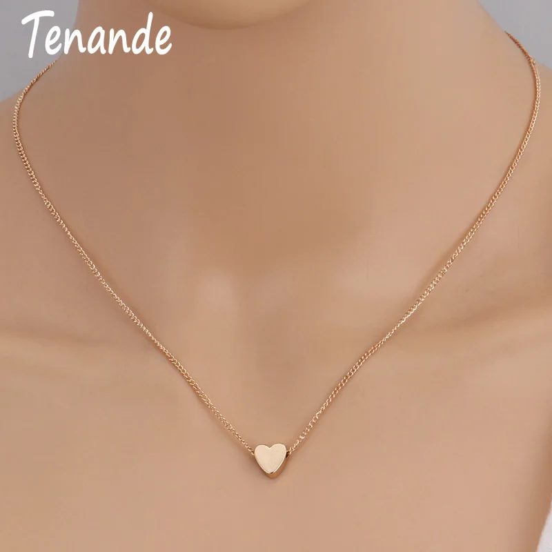Tenande простой стиль золотой цвет ключицы ожерелья цепи с блестками и подвески для