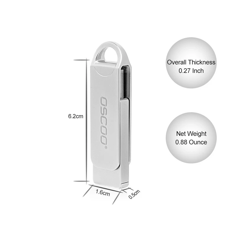 OSCOO USB флэш диск 4 ГБ 8 16 2 0 Металл Внешний Memory Stick Pen внешних накопителей повернуть U