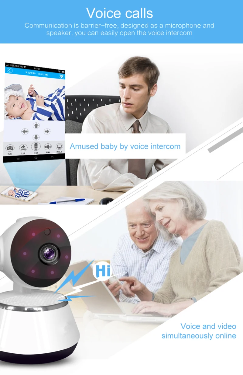 Домашняя ip-камера безопасности, беспроводная умная WiFi камера, Wi-Fi, аудио запись, наблюдение, детский монитор, HD мини CCTV камера V380