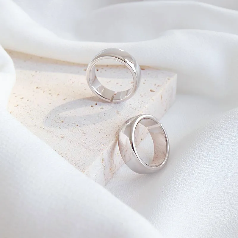 

XIYANIKE Silver Color Stylish Personality Thickened Aperture Jewelry Classic Engagement Ring For Women Wedding Couple