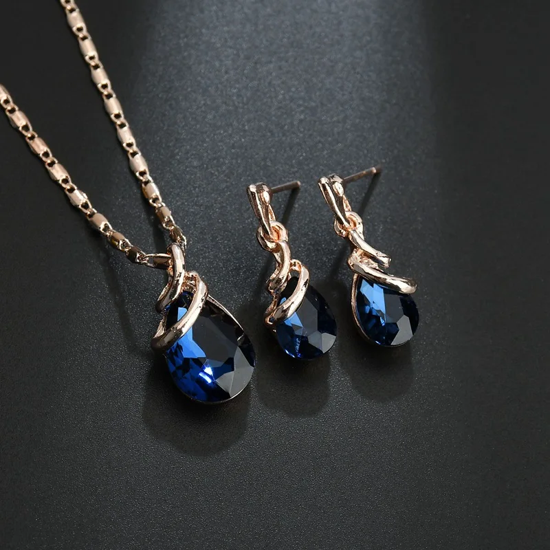 MissCyCy 2018 новый свадебный набор украшений для женщин в форме капли кристалл серьги