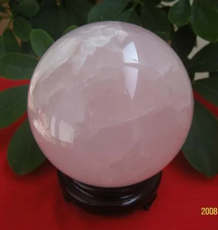 Гигантский потрясающий розовый кварцевый шар 3 9 дюйма с кристаллами рейки