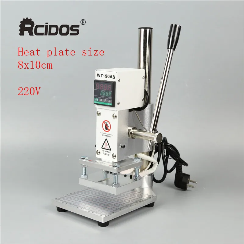 8x10cm 220V Новая линия Метр стол WT-90AS RCIDOS штамповочная машина, кожа бронзирование/биговки машина, машина для горячего тиснения фольгой, 110 В/220 В - Цвет: 8x10cm 220V