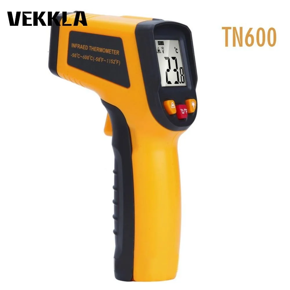 Лазерный инфракрасный термометр TN400/TN600 с выбором температуры от -50 до 400 градусов и гигрометром без контакта.