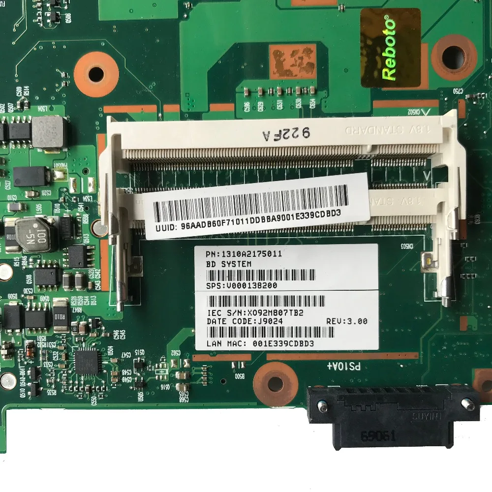 Материнская плата для ноутбука Toshiba L300D L305D V000138200 DDR2 6050A2175001 MB A02 100%