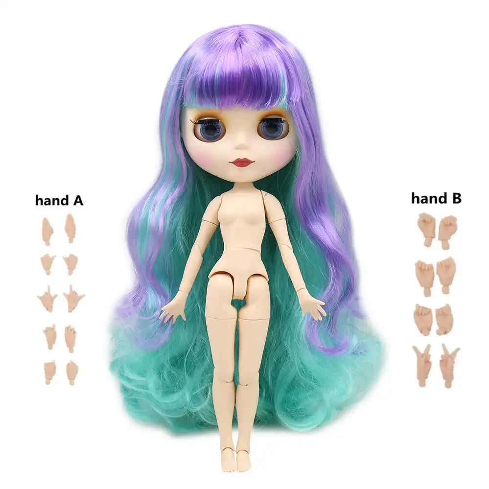 Темно-синий Ледяная фабрика Blyth кукла шарнир тело DIY обнаженные игрушки BJD модные куклы девушка подарок новое специальное предложение на продажу с ручной набор A& B - Цвет: Темно-синий