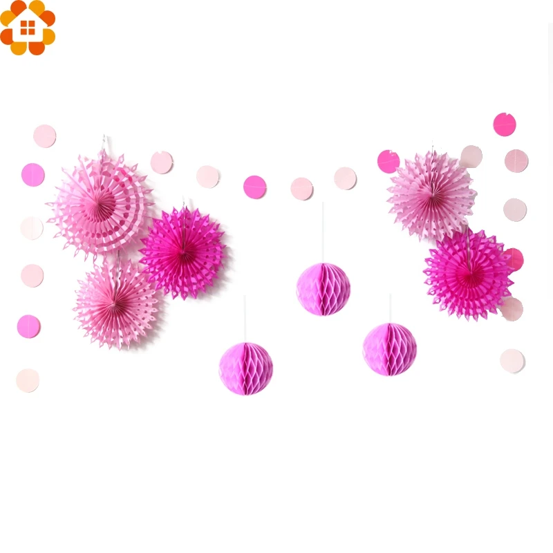 Набор из 9 шт. Бумажная гирлянда со звездами сотовые шары веера папиросной бумаги