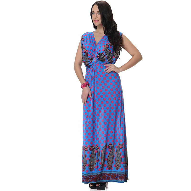 Повседневное женское летнее платье сексуальное в горошек без рукавов с