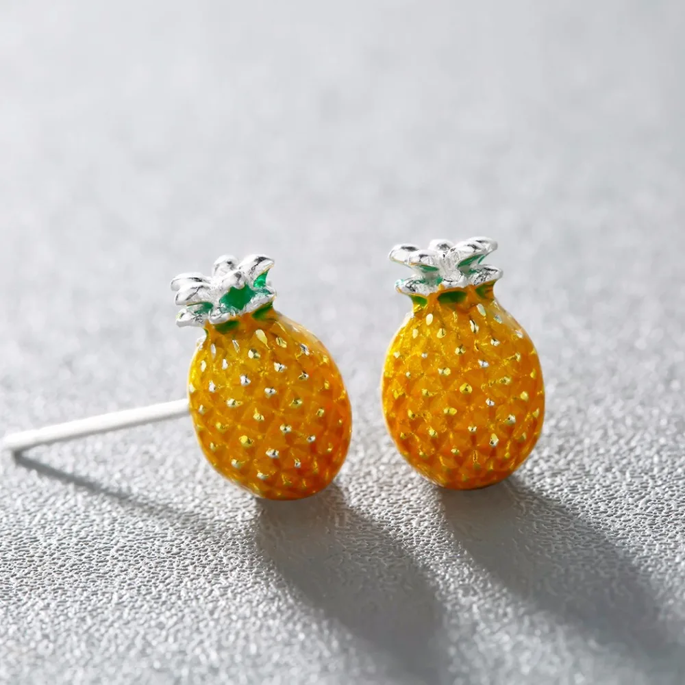 Kinitial New Fashion Fruit Stud Earrings Pineapple Earring Trendy Flower Party for women Jewelry Gift oorbellen | Украшения и