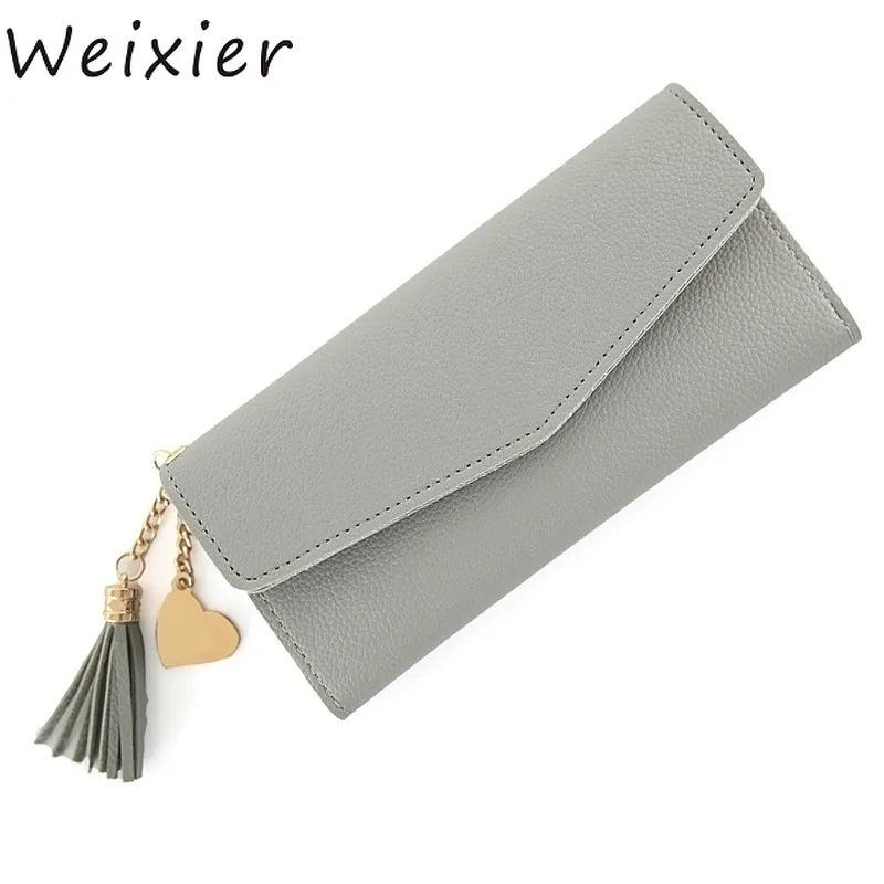 

Women wallets Coin purse Fashion lady card holder leather wallet Simple large-capacity heart-shaped pendant buckle V3-54