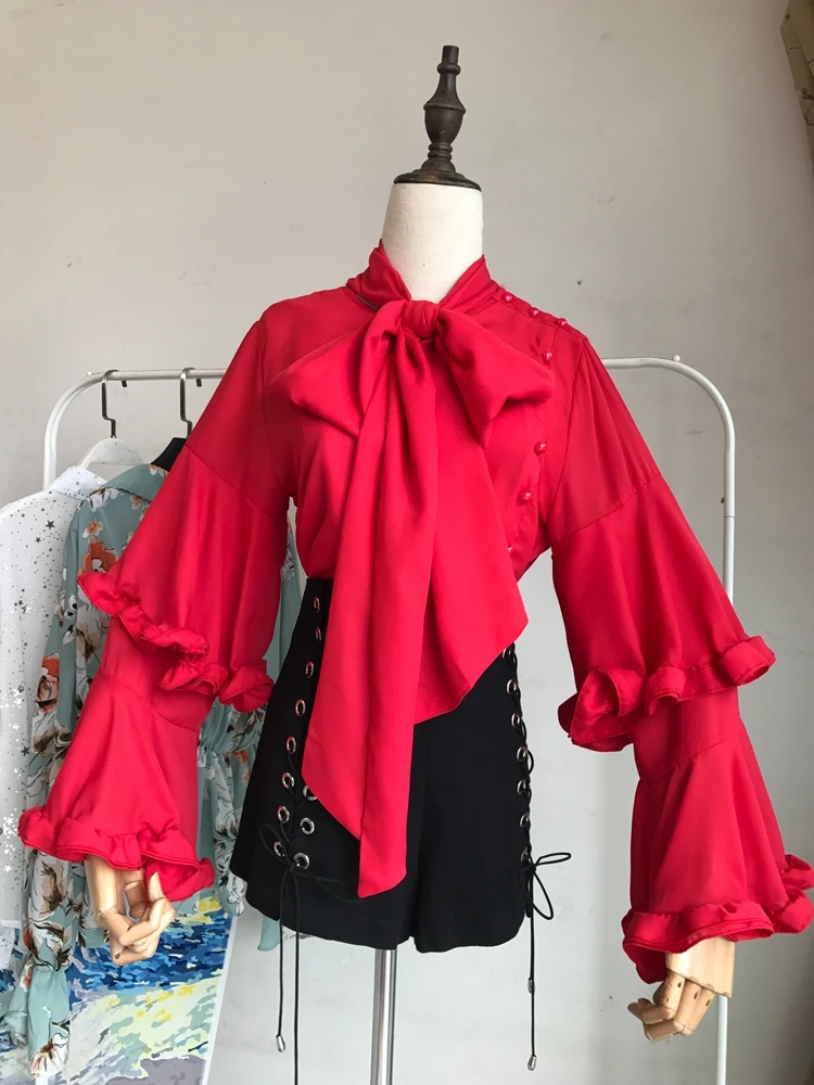 Новинка 2019 года для женщин топы корректирующие Мода оборками с расклешенными