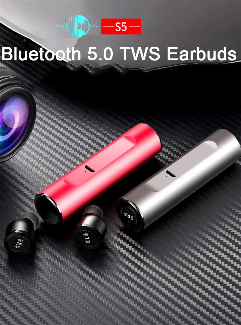 Yulubu S5 Bluetooth 5,0 TWS водонепроницаемые мини беспроводные наушники Близнецы наушники с аккумулятором чехол Hands Free гарнитуры