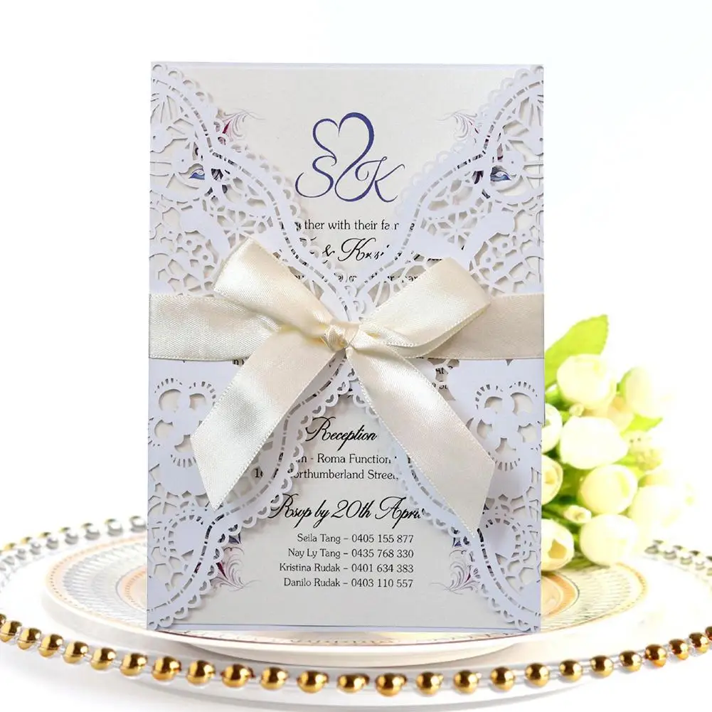 10 шт./компл. европейский стиль кружевные свадебные пригласительные открытки