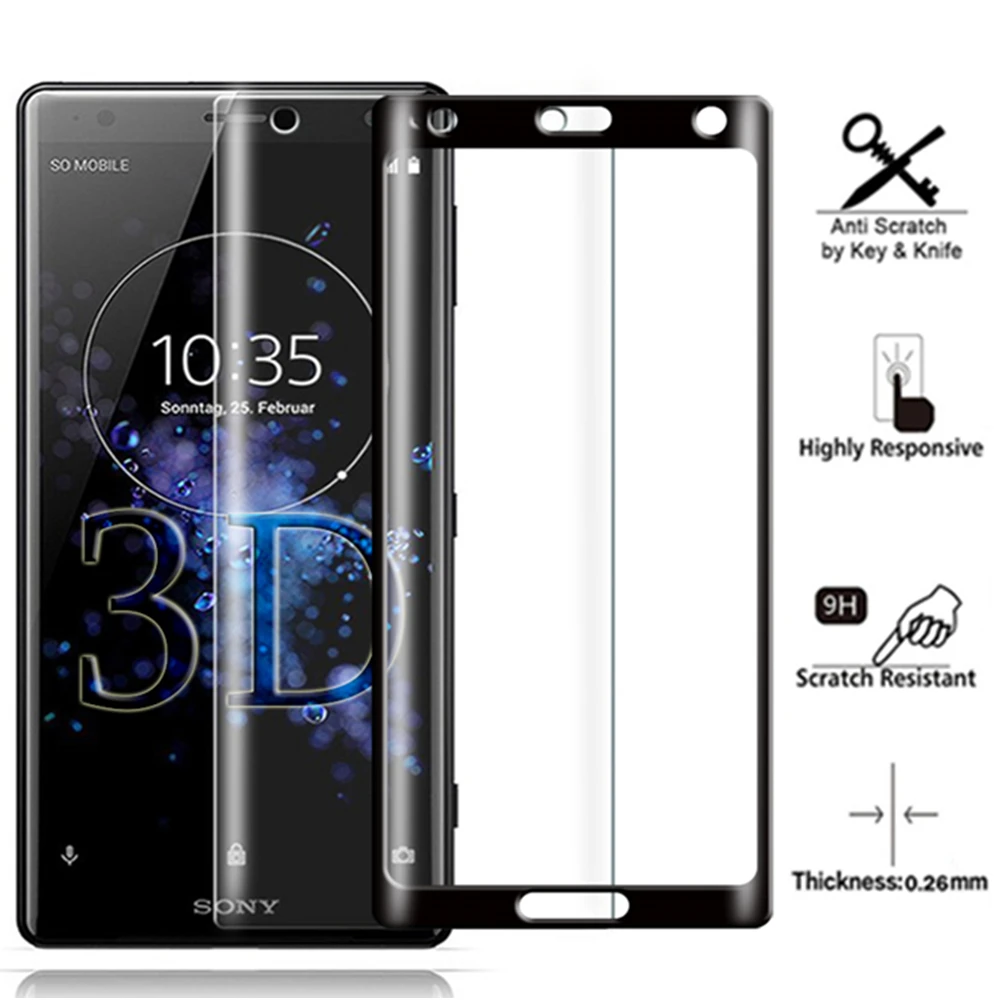 3D на для sony Xperia Xa2 Plus ультра закаленное стекло Xz3 защитное стекло Xz2 Премиум протектор экрана X a2 z2 z3 Xa Xz 2 3 пленка