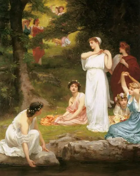 cotton no frame classical court figure girls landscape canvas printings oil painting printed on art decoration pictures | Дом и сад