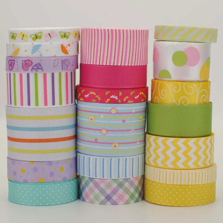 Атласная лента новый набор 20 видов с ярким цветочным принтом|ribbon tape|satin ribbonribbon free