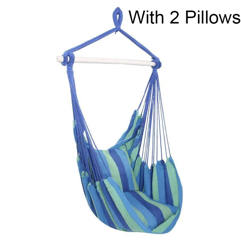Chair with pillow Гамак кресло подвесное кресло качели с 2 подушки Открытый Сад Гамак для взрослых детей подвесное кресло качели кроватка кресло - Цвет: Chair with pillow