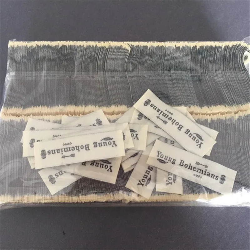 

Separate cut folded clothing labels custom private brand woven labels and tags 1000pcs/lot
