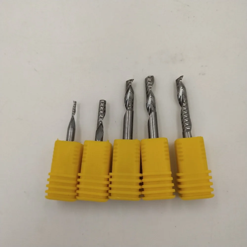 5 шт./лот один Спиральные Биты флейты Концевая фреза единственный край спиральная
