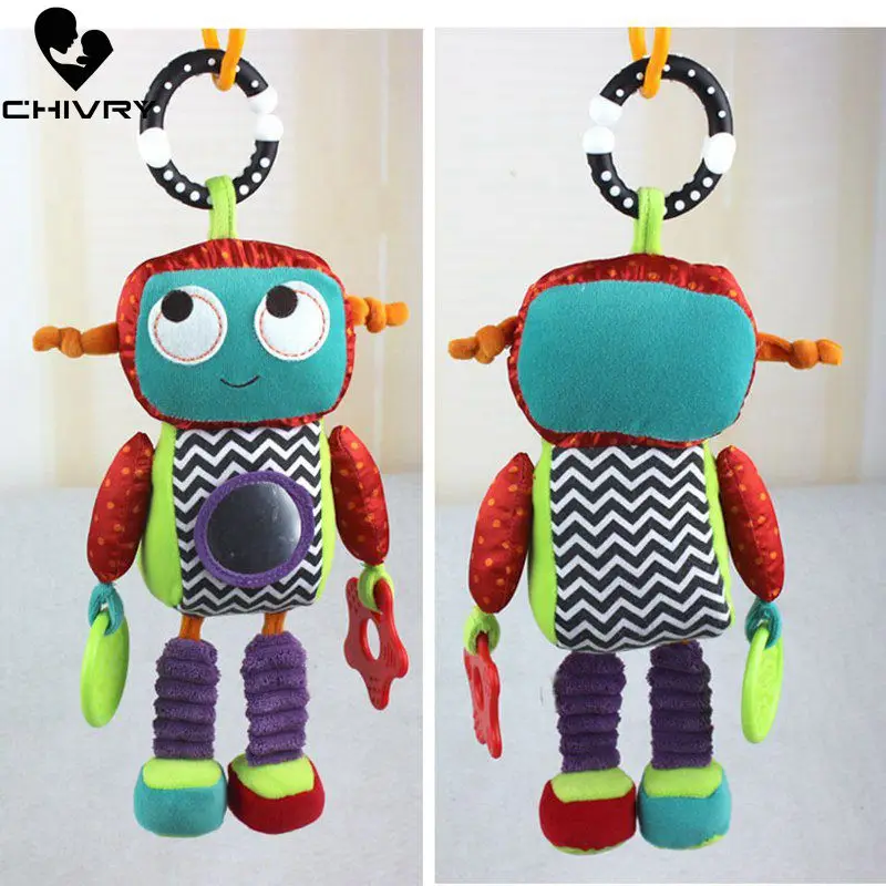 Детская игрушка робот с погремушками новинка плюшевая для новорожденных детская