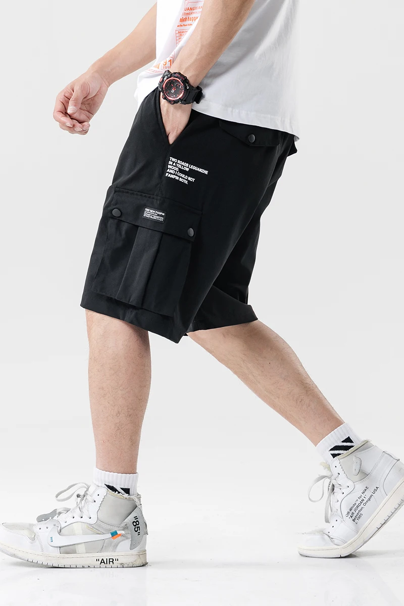 

Summer High Quality Men Casual Cargo Shorts Cotton Knee Length Printed Stretch Short Men's Military Bermuda Homme Harem Shorts