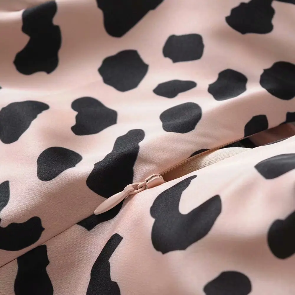 Женская леопардовый атлас леопардовая юбка средней длины с принтом базовая мини