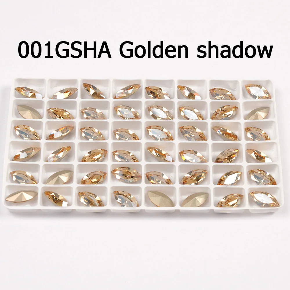 Golden Shadow Стразы с блестящими кристаллами, Пришивные, с когтями, Наветт, сделай сам, цветные стразы, платье, Необычные стразы из камня, стекло, для ювелирных изделий, одежда - Цвет: Golden Shadow