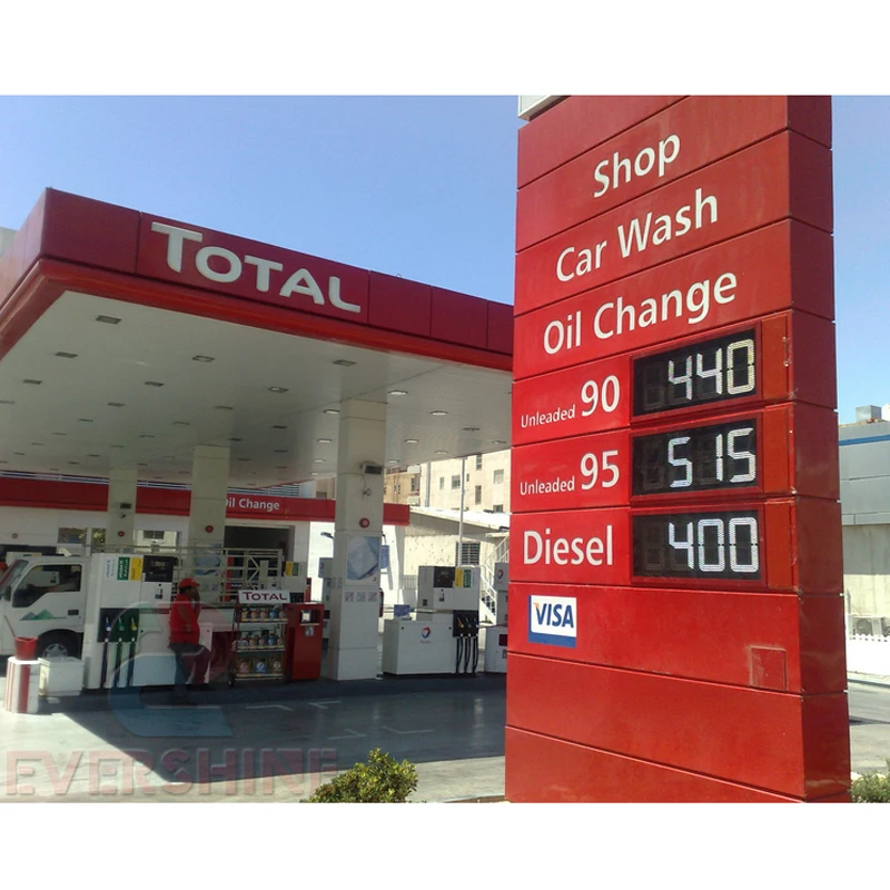 ЖК дисплей для бензиновых станций 7 сегментная маслосберегающая белая 8 дюймов|led