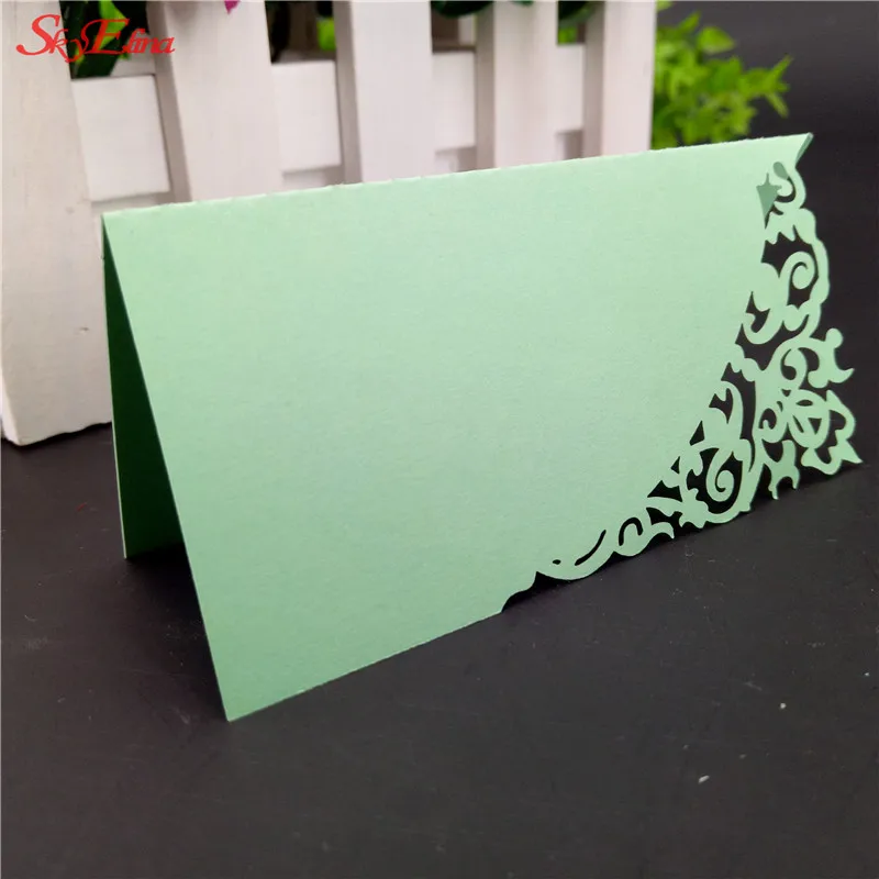 100 шт./лот ажурные Роскошные Настольные визитки с именем на свадьбу Рождество