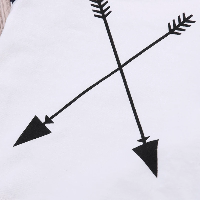 2018 новые весенние комплекты одежды для малышей полосатые футболки со стрелками +