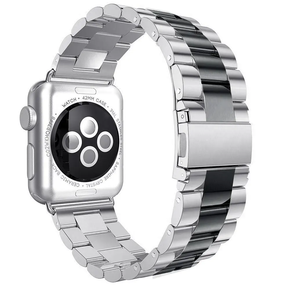 Ремешок из нержавеющей стали для apple watch band 44 мм 40 звеньевой браслет iWatch Band 42 38 series 3