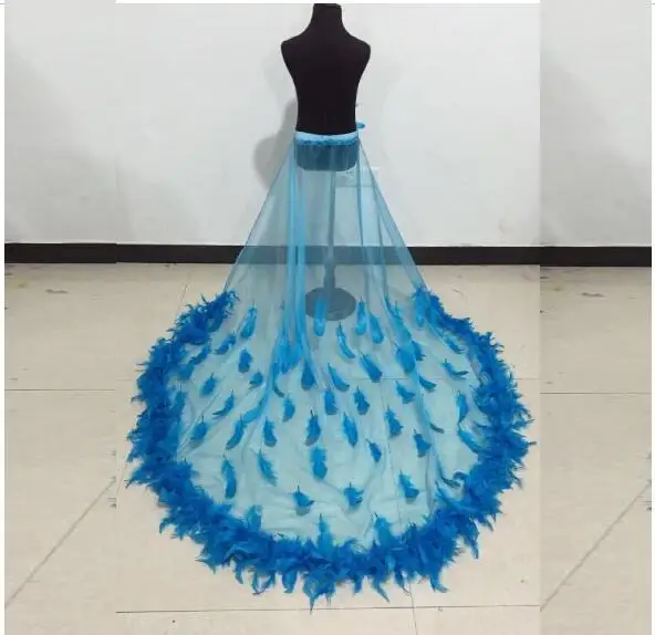 Детская Юбка со шлейфом и перьями Сценическая юбка для девочек|costumes for girls|costumes