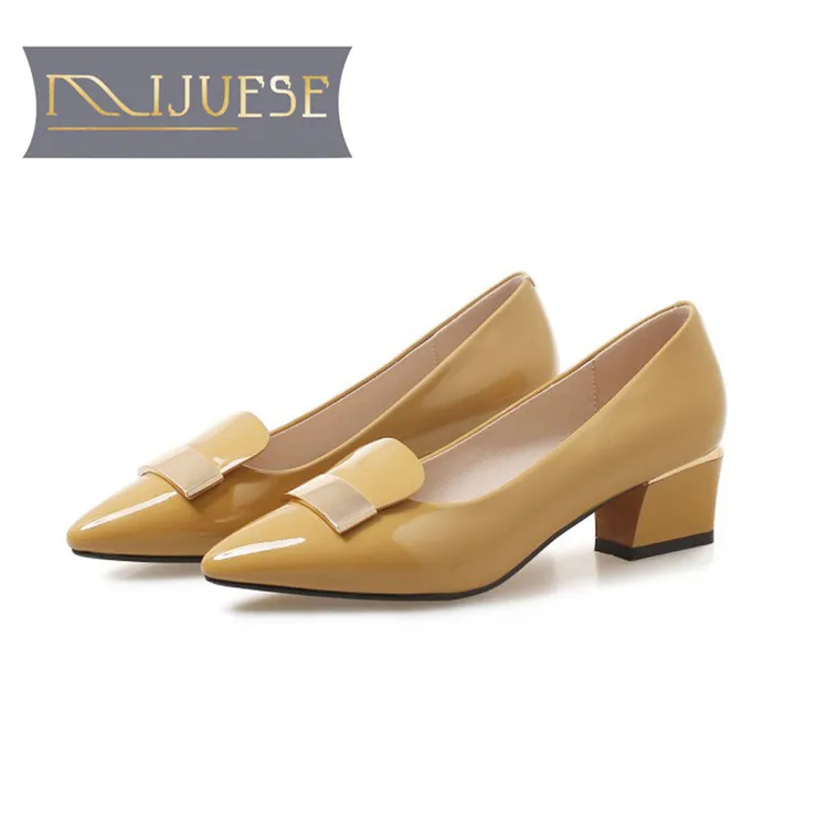 MLJUESE/2018 женские туфли лодочки Сезон осень весна Лакированная кожа Металлический