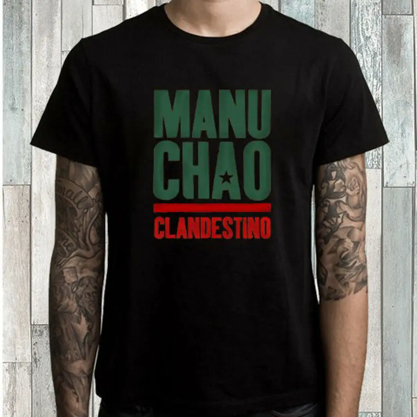 Manu Chao тайно логотип мужская Черная Футболка размер S M L XL 2XL 3XL2019 Красивые футболки