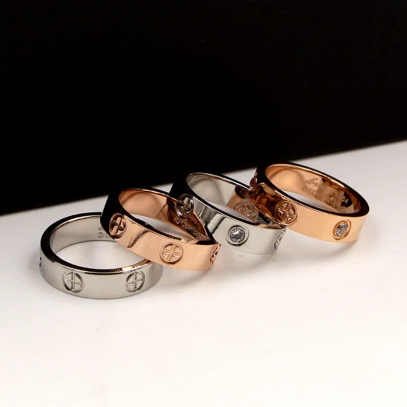 Титановая сталь, модное классическое кольцо знаменитого бренда с крестом Bague, обручальное кольцо для женщин/мужчин, золотого цвета, ювелирные изделия для влюбленных