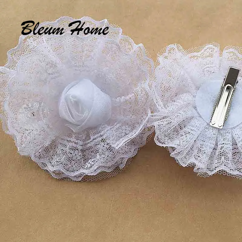2 шт. Bleum Home Высокое качество белые большие бутоны кружевные цветы ручная работа