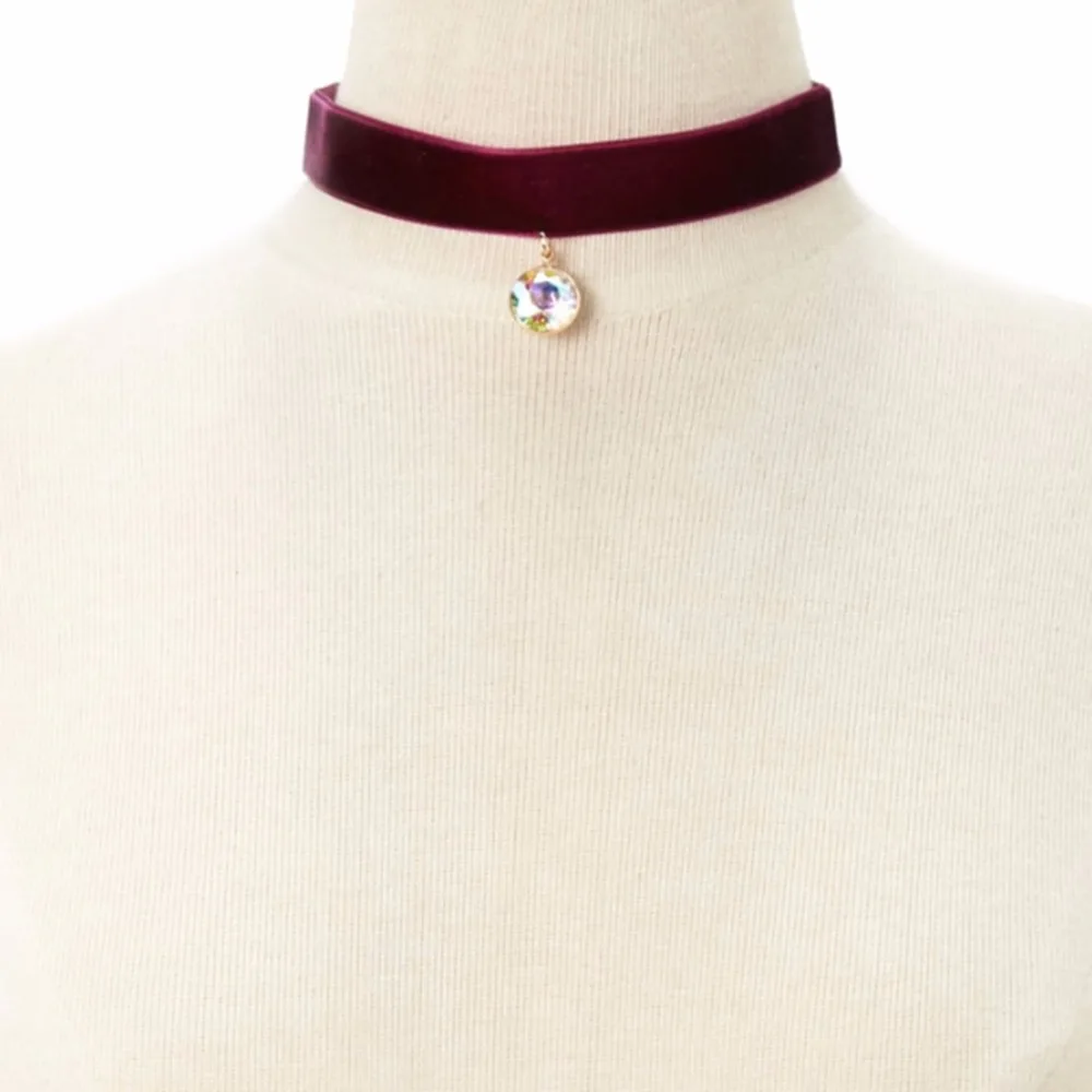 Ожерелье винно-красного цвета Новая мода с любым высоким воротником 39 см можно