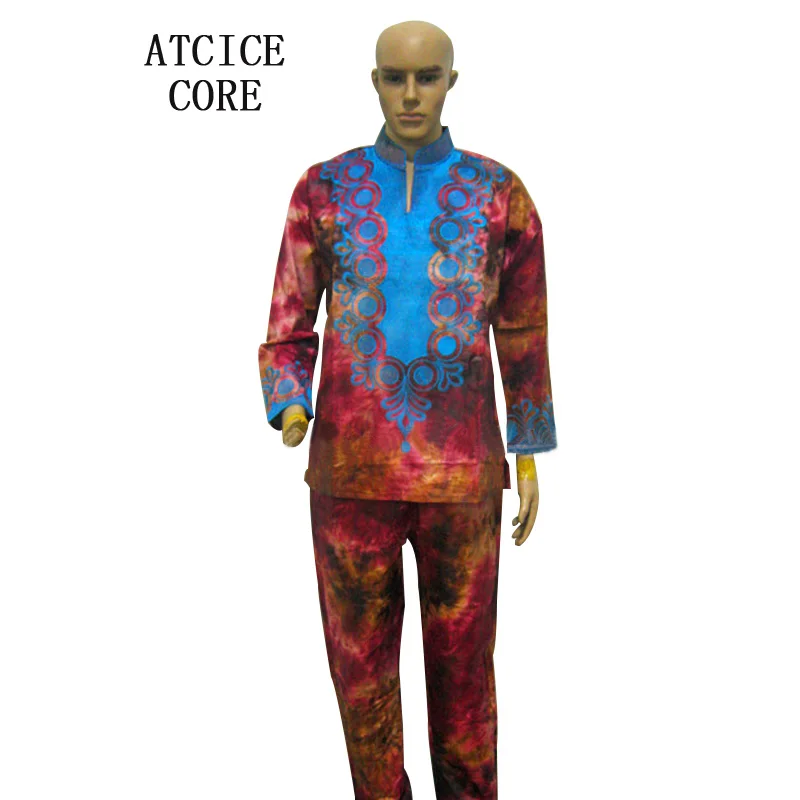 Африканский дизайн bazin вышивка мужская рубашка с брюками два шт. один комплект|shirt