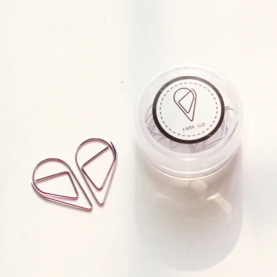pink purple 10 шт./кор. металлическая форма капли воды Memo Бумага clipsrose цвет золотой, зеленый; Цвета: золотистый, закладка для книги офисная школьная маркировка канцелярских принадлежностей зажимы - Цвет: pink purple