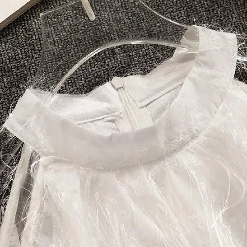 2019 летнее Новое поступление белое платье с круглым вырезом без рукавов