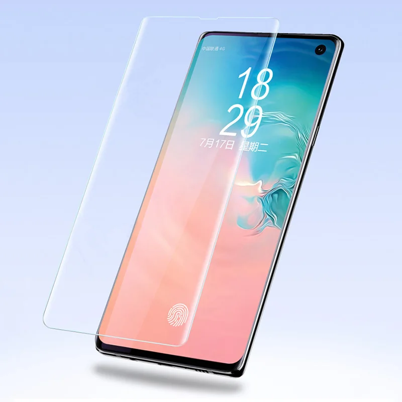 Ультрафиолет закаленное стекло для samsung S10 Plus S10e S9 S8 Plus Note 8 Note 9 полное жидкое клеевое Защитное стекло для экрана