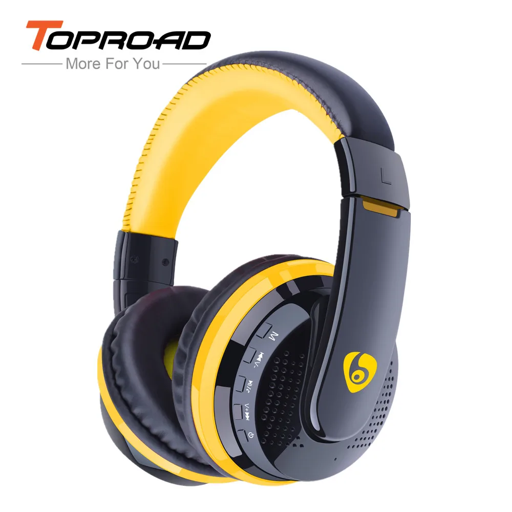 TOPROAD MX666 беспроводные наушники Bluetooth 4,0 гарнитура с микрофоном над ухом головная повязка громкой связи Поддержка FM TF для телефона