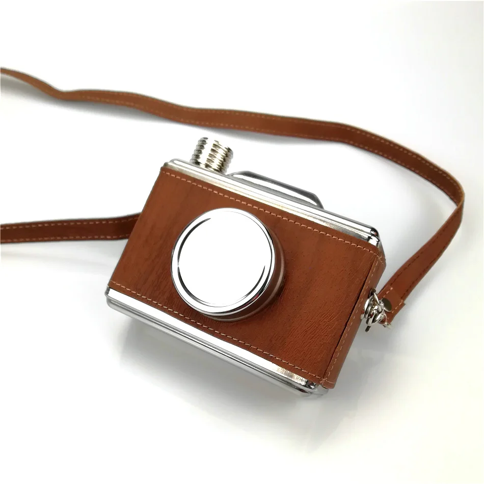 Фляга в форме камеры на 11 унций из нержавеющей стали безопасная для пищевых