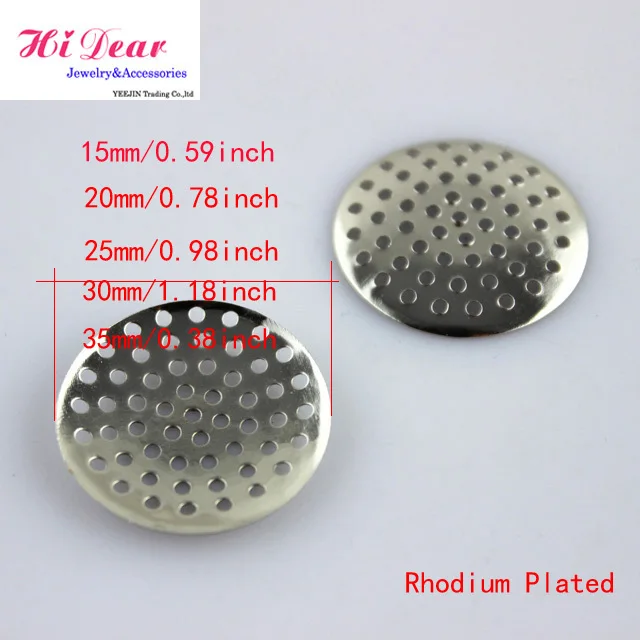 Wholesale Jewelry Making DIY Findings Accessory Metal Rhodium Plated Brooch Mesh Base Round Pins Back For Corsage/Cameo/WP1 | Украшения и