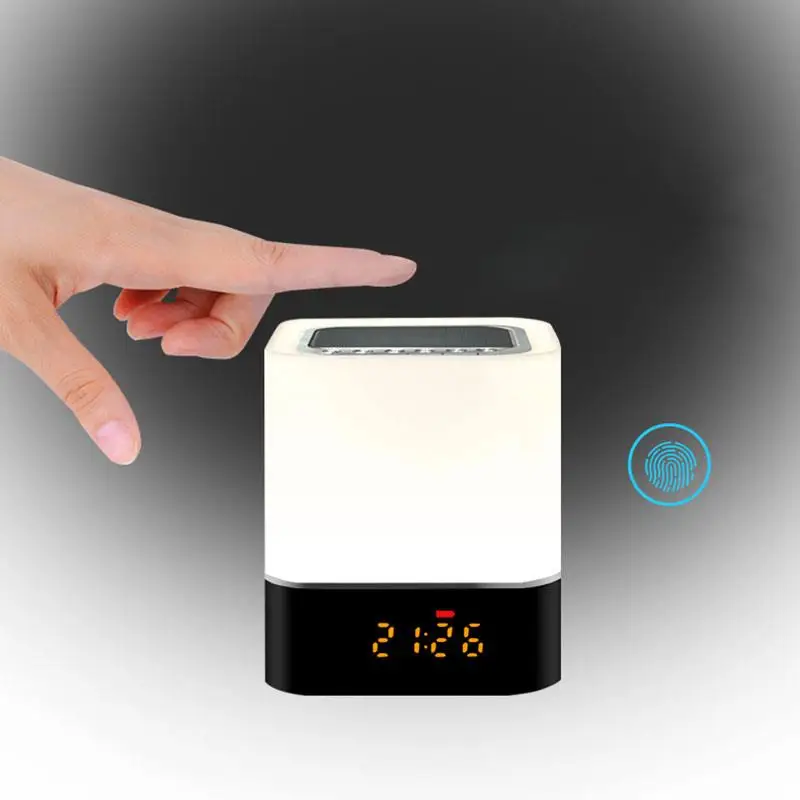 Ночник с Bluetooth динамиком, портативный беспроводной громкоговоритель Bluetooth управление Цвет светодиодный прикроватный столик лампа