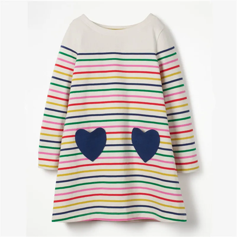 Jumping meters Autumn baby girl clothes kids dresses full sleeve cotton applique animals 2018 fashion design hot dress | Детская одежда
