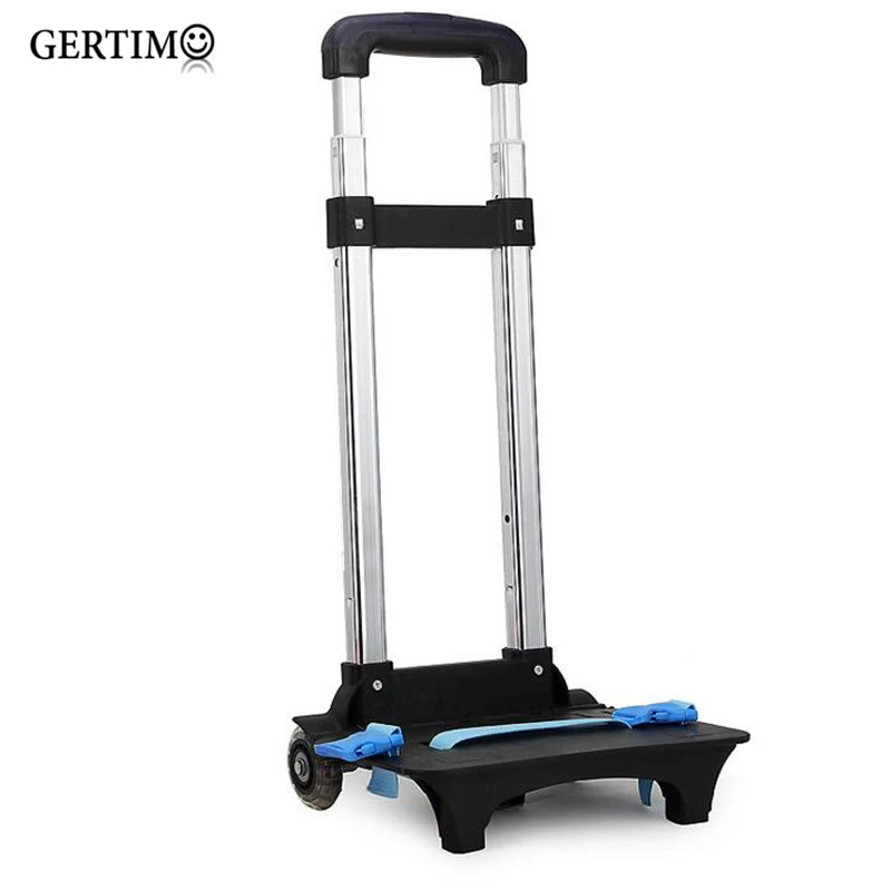 Folding Pulling Rod Bracket Rolling Cart Trolley School Bags Parts Kids Cartoon Two Wheels Trolley Accessories For Boys Girls